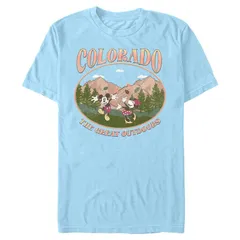 ディズニー メンズ トップス Tシャツ グラフィック Mens Disneys Mickey Minnie Mouse Colorado Graphic Tee Light Blue ブルー