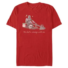 スター ウォーズ メンズ トップス Tシャツ グラフィック Menstar Wars The Mandalorian The Kids Coming With Me Graphic Tee Red レッド