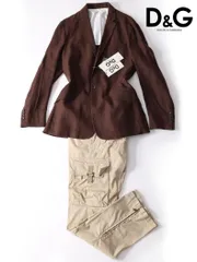 希少★D＆G ディーアンドジー セットアップ リネンジャケット＆コットンカーゴパンツ 48 サイズL 【本物保証】コレクションモデル 新品