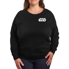 스타 워즈 레이디스 탑스 T셔츠 플러스 사이즈 파일 로고 Plusize Star Wars Logo French Terry Long Sleeve Tee Black 블랙