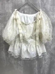 新品 NICECLAUP ナイスクラップ リボンオフショル ブラウス シャツ sizeF/白 ■◇ レディース