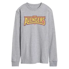 マーベル メンズ トップス Tシャツ ロゴ グラフィック Mens Marvel The Avengers Retro Logo Long Sleeve Graphic Tee Athletic Heather ヘザー