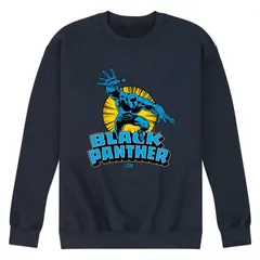 マーベル メンズ トップス Tシャツ スウェット フリース Mens Marvel Black Panther Fleece Sweatshirt Navy ネイビー