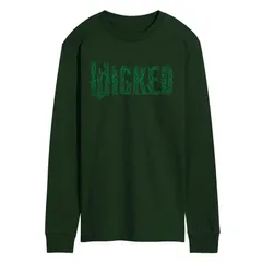 アニメキャラクター メンズ トップス Tシャツ ロゴ グラフィック Licensed Character Mens Wicked For Good Logo Tree Branch Long Sleeve Graphic Tee Forest Green グリ