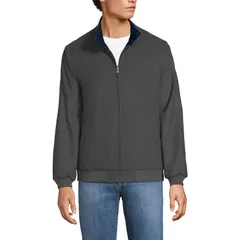 ランズエンド メンズ アウター ジャケット・ブルゾン Mens Lands End Reversible Harrington Jacket Gray Herringbone グレー