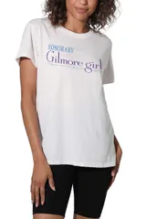 アニメキャラクター レディース トップス Tシャツ グラフィック Licensed Character Juniors Gilmore Girls Honorary Graphic Loose Tee White ホワイト