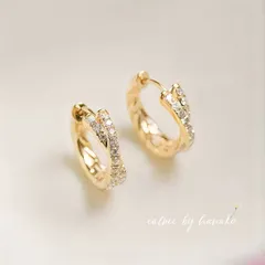 限定価格  繊細 上品 高見え CZダイヤ  細 クロス 18Kコーティング SILVER925 ミニ フープ ピアス 新品 送料無料 80