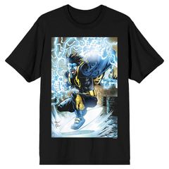 애니메이션 캐릭터 맨즈 탑스 T셔츠 Licensed Character Mens Justice League Virgin Hawkinstatic Shock Tee Black 블랙