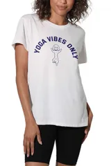 アンブランデッド レディース トップス Tシャツ グラフィック Unbranded Juniors Suburban Riot Yoga Vibes Only Loose Graphic Tee White ホワイト
