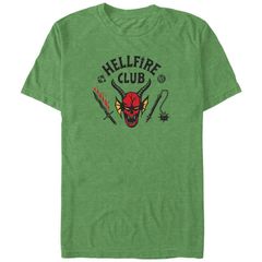 애니메이션 캐릭터 맨즈 탑스 T셔츠 토르 로고 그래픽 Licensed Character Big Tall Stranger Things Hellfire Club Logo Graphic Tee Kelly Heather 헤더