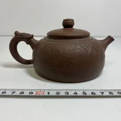 中国古玩　在銘　紫泥急須　E　幅約17㎝　東S8-0311①