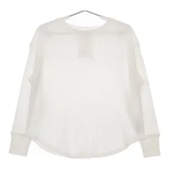 SHIPS any ワッフル レースアップ ラウンドヘム プルオーバー  長袖Ｔシャツ カットソー ロンＴ ホワイト レディース シップスエニィ【中古】5-0501M∞