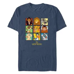 ディズニー メンズ トップス Tシャツ グラフィック Disneys The Lion King Charactersquare Portraits Mens Graphic Tee Navy Heather ヘザー