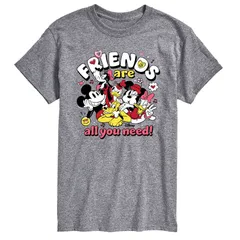 ディズニー メンズ トップス Tシャツ グラフィック Disneys Mickey Mouse Friends Mens Friends Are All You Need Graphic Tee Heather Gray グレー