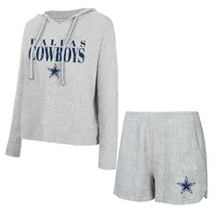 アンブランデッド レディース アンダーウェア ナイトウェア Tシャツ ショートパンツ パーカー Unbranded Womens Conceptsport Gray Dallas Cowboys Juniper Long Sleeve Hoodie TShir