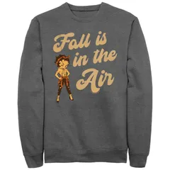 アニメキャラクター メンズ トップス Tシャツ フリース グラフィック Licensed Character Mens Betty Boop Fall Is In The Air Graphic Fleece Charcoal Heather チャコール