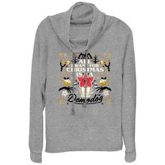 애니메이션 캐릭터 레이디스 탑스 T셔츠 그래픽 Licensed Character Womenstranger Things All I Want For Christmas Is A Demodog Cowlneck Graphic Li