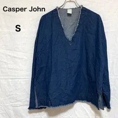 Casper John キャスパージョン デニム Vネック スウェット ブルー 青 メンズ  トレーナーのサムネイル
