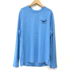 patagonia パタゴニア キャプリーンクールデイリー 45190 メンズ Mサイズ 水色 ロンT Tシャツ カットソー 長袖 プリント 登山 アウトドア ◇TA4339