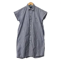 ジムフレックス ワンピース サイズ14 XL レディース美品  - ネイビー×白 レギュラーカラー/長袖/ロング/ストライプ/シャツワンピ