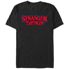 마블 맨즈 탑스 T셔츠 로고 그래픽 Marvel Menstranger Things Intertwined Logo Graphic Tee Black 블랙