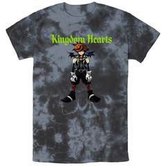 디즈니 맨즈 탑스 T셔츠 그래픽 Disneys Kingdom Hearts Nightmare Sora Bombard Wash Mens Graphic Tee Black Charcoal 블랙