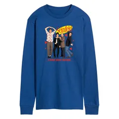 アニメキャラクター メンズ トップス Tシャツ グラフィック Licensed Character Menseinfeld A Show About Nothing Long Sleeve Graphic Tee Blue ブルー
