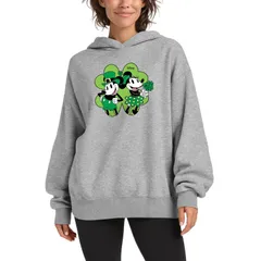 ディズニー レディース トップス Tシャツ スウェット フリース パーカー Womens Disneys Mickey Minnie Mouse Shamrock Oversized Fleece Hoodie Sweatshirt Athletic Heat