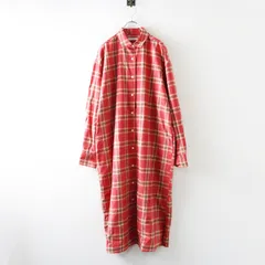2025AW フリークスストア FREAK'S STORE ネル チェック ビックシャツ ワンピース S‖レッド ドレス ロング シャツ 【2400014758351】のサムネイル