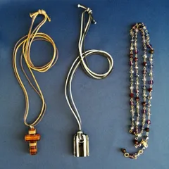 【まとめ売り】ネックレス・ペンダント3点セット ビーズ＆ガラスペンダント