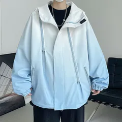 再入荷 マウンテンパーカー ウインドブレーカー メンズ オーバーサイズ ボリュームネック レディース ゆったり ブルゾン 大きめ ハイネック グラデーション 春 防風