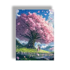 【新品】 Pavemlo 5D ダイヤモンドアートキット 大人用 桜の木 フルドリル ダイヤモンドアート風景 ピクチャー ペイント ダイヤモンド付き DIY クロスステッチ ジュエルアート ラインストーン クラフト 自宅の壁の装飾用 30x40cm 1