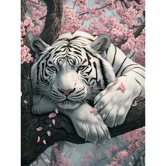 【新品】 Bimkole DIY 5D ダイヤモンドペインティングキット ホワイトタイガー シェルビーチボトル 絵画 桜 クロスステッチ フルドリル クリスタル ラインストーン 刺繍 DIY アート クラフト ホーム ウォールデコ 30x40 cm 0