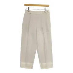 MASSE MENSCH クロップドパンツ センタープレススラックス レーヨンリネン パンツ ベージュ レディース マッセメンシュ【中古】5-0410M∞