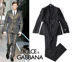 希少★DOLCE&GABBANA ドルチェアンドガッバーナ シグネチャー3つ釦スーツ 50 サイズXL ブラック黒【本物保証】コレクションライン 新品