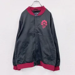 古着 used　Welovefine　Wolrd of Warcraft　スタジャン/スタジアムジャケット　ブラック　レッド　XLサイズ