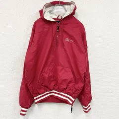 古着 used　～90s　Holloway　ハーフジップナイロンプルオーバージャケット　刺繍入り　ヴィンテージ　赤　レッド　Sサイズ