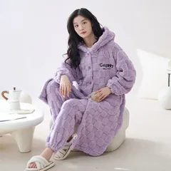 再入荷 ルームウェア セットアップ レディース パジャマ 女性用 上下セット 裏起毛 あったか 可愛い ホームウエア 部屋着 室内着 長袖パジャマ 大人 防寒 保温 秋 冬 軽量