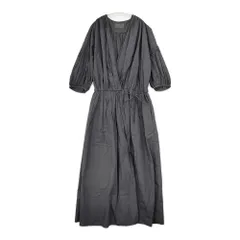 NOBLE 17040240709020 カシュクール ギャザー コットンシルク ワンピース チャコールグレー レディース ノーブル【中古】5-0822M△