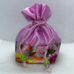 03 ミニ巾着 和柄 桜色（パステルピンク） 小物入れ 巾着袋 お守り袋 アクセサリー袋 和柄・韓国風デザインポーチ