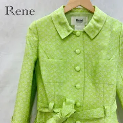 日本製 Rene フラワープリント ジャケット スーツジャケット 入学式  36 ライムグリーン  レディース ファッション _201021のサムネイル
