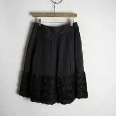 美品 Ms GRACY M'S GRACY エムズグレイシー 薔薇 チュール プリーツ スカート 黒 1069Q★4