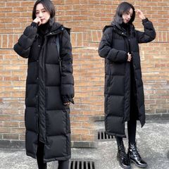 ロングダウンコート ブラック 4L 3XL オーバーサイズ 超ロング丈 韓国