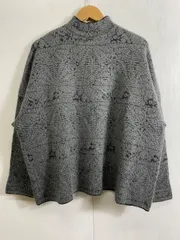 BC ami ビーシーアミ Biscaye ビスケー セーター ハイネック 総柄 ウール ナイロン モヘア入り 日本製 長袖 古着 VINTAGE グレー系 C393のサムネイル
