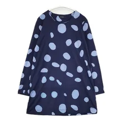 marimekko ランダムドット チュニック ワンピース ネイビー ブルー レディース マリメッコ【中古】6-0128M∞