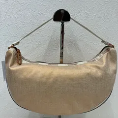 504　LeSportsac　レスポートサック　ハンドバッグ　ワンハンド　ハーフムーン　光沢　メタリック　ベージュ　レディース　シンプル　きれいめ　カジュアル　小さめ　ミニ　マチ拡張
