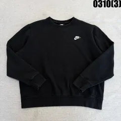 L NIKE ナイキ スウッシュ ブラック 起毛 スウェット Tシャツ 0310(3)