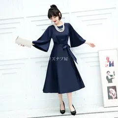 再入荷 ドレス パーティードレス レディース 二次会 花嫁 パーティードレス ミモレ丈 結婚式 お呼ばれ ワンピース 二次会 ゲスト 袖あり 謝恩会 発表会 演奏会 同窓会 成人式 フォーマル