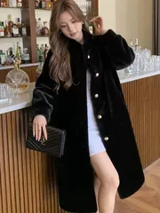 再入荷 ロングコート レディース ボア ファーコート ロング 秋冬 ロングジャケット フェイクファー アウター コート ジャケット 長袖 もこもこ ボアジャケット 大人 防寒 暖かい 通学 通勤 ゆったり 体型カバー ☆