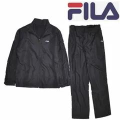 フィラ裏トリコット 上下セット  ソフトポリエステル生地  ウォームアップスーツ 温かい ウィンドブレーカー スポーツウェア 長ズボン ランニング   カジュアルスーツメンズ 　Lサイズ　ブラック